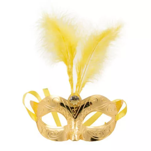 Maska Venetian Mask Gold Metallic Plastic 23cm