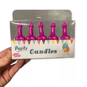 Set 5 lumânări penis roz pentru petrecere