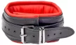 Leather Collar Padded 3 D-rings Adjustable 46cm Red