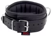 The Red Leather Padded Collar Adjustable 46cm Black Rings