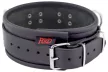 Red Leather Collar 3 D-Rings Metal Rivets 6cm Black