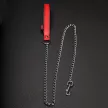 Leash Leather Handle 1m Red