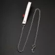 Leather Handle Leash Metal Chain 1m White