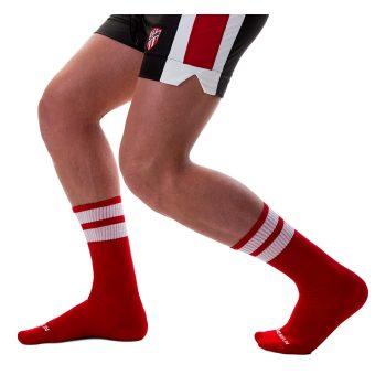 Prémium piros-fehér edzőzokni