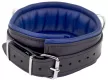 Leather Collar Padded 3 D Rings Black Blue