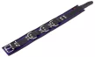 Leather Necklace 3 D-Rings Adjustable 38-52cm Purple Black