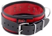 Leather Collar 3 Rings Adjustable 38-52cm Red Black