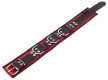 Leather Collar 3 Rings Adjustable 38-52cm Red Black