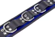 Leather Necklace Collar 3 D-rings Blue Black