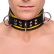 Leather Necklace 3 D-Rings 6.5cm Yellow-Black