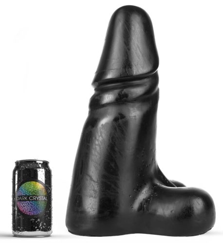 Dildo XXL DICH – fekete kristály vibrátor 27x12cm