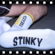 Stinky Soxx – fehér-sárga prémium zokni