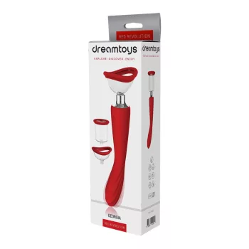   Red Revolution Double Stimulator Suction 7 Vibration Modes Dual Motor