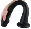 Dildo Whale S – elegáns fekete dildó 38 cm hosszúságban