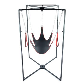 Öt pontos bőr heveder készlet - fekete-vörös elegancia