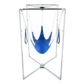   Kit Sling Cuir 5 – prémium bőr szexi hám kék kiegészítőkkel