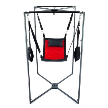 Kit Sling – piros-fekete szövet hordszíj fekete kerettel