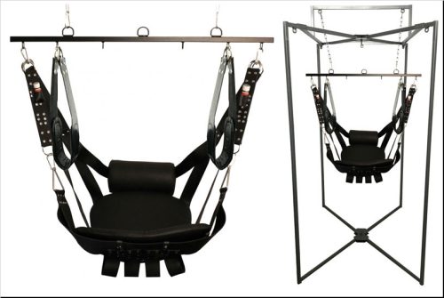 Kit Sling Cuir Deluxe – prémium bőr szexi hinta fekete színben