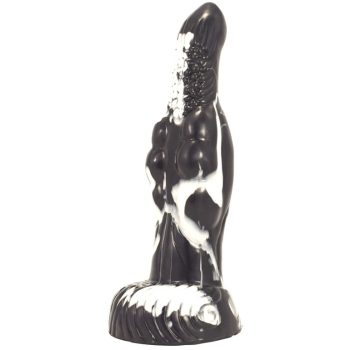 Freki Dildo – prémium, 20 cm-es, fekete-fehér élvezet