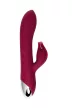 Vibrator with clitoral stimulator L'EROINA by TOYFA Sangra, silicone, burgundy, 20.5 