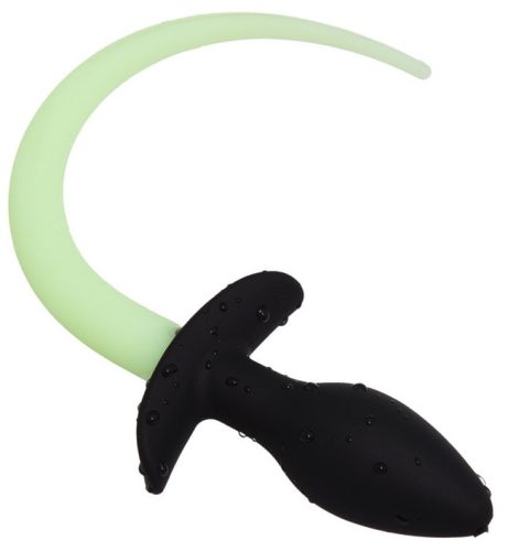 Plug világító kölyökkutya farok 8 x 3.2cm fluoreszkáló zöld