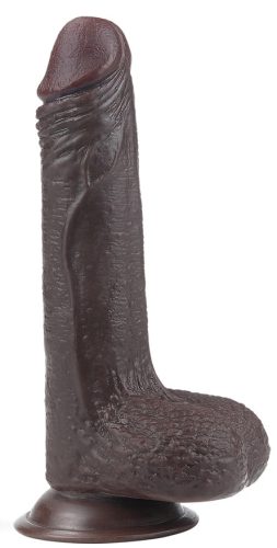 Prémium csúszó bőr dildó – 13 x 3,5 cm barna