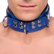 Leather Necklace Blue 5.5cm Genuine Cowhide Adjustable 38-52cm