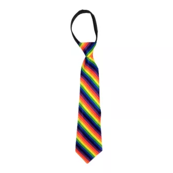 Rainbow Tie Elastic Secured 35cm