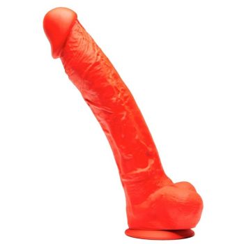 Prémium szilikon dildó - 26 x 5,8 cm, piros