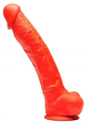 Prémium szilikon dildó - 26 x 5,8 cm, piros