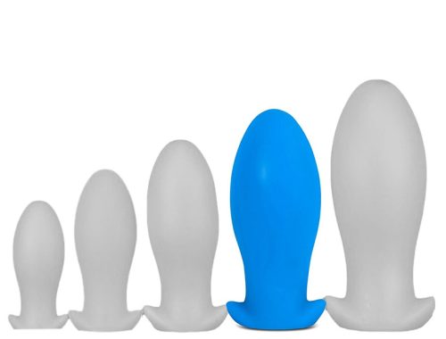 Saurus Egg XL – prémium szilikon análPlug, kék