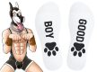 Good Boy Socks – stílusos, fehér-fekete zoknik