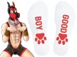 Good Boy zokni – stílusos fehér-piros kombinációban