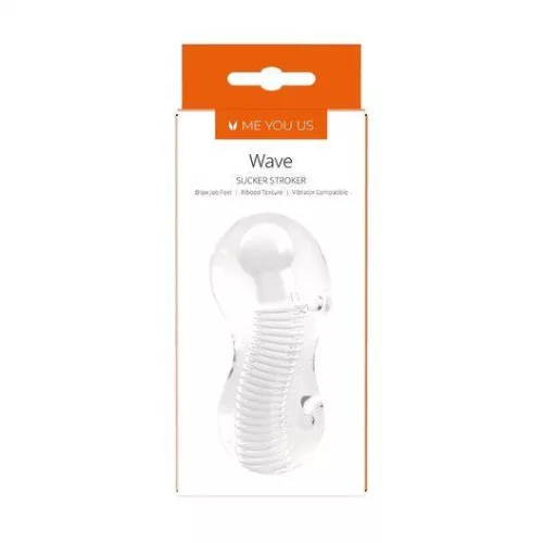 Me You Us Wave Sucker Transparent Male Masturbator Textured Flexible