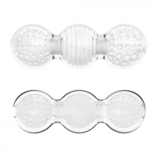 Me You Us Masturbator texturat cu ventuză transparent 14 cm interior