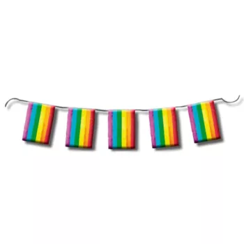 Rainbow Pennant Garland Plastic 10m