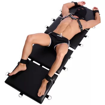   Saltea BDSM portabilă 4 panele 180x60cm cu 12 accesorii și lanțuri suport spate