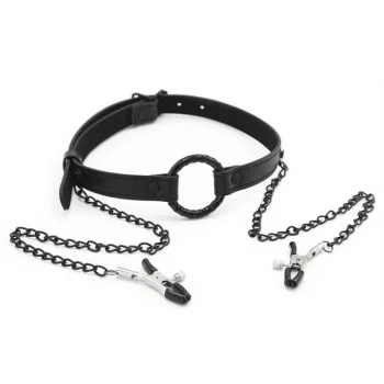   Gag Nip Ring – stílusos mellbimbó feszítő fekete színben
