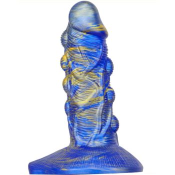 Dildo Fantasy Bulstrix – prémium kék-arany dildó 15cm