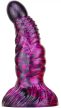 Fantasy Nirp – érzéki szilikon dildo 15 cm, lila-fekete