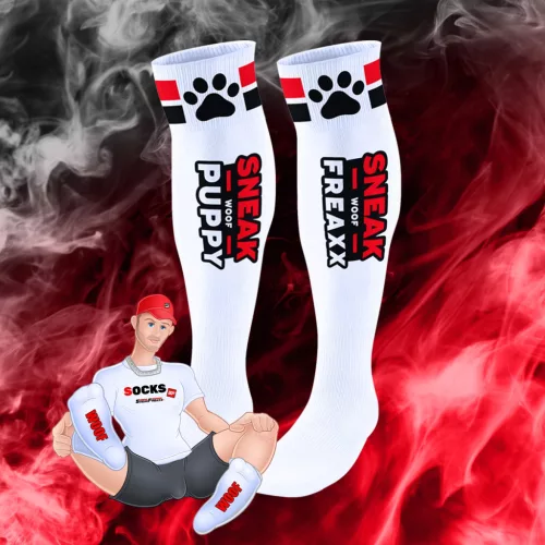 Puppy Tube High zokni fehér-piros