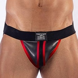 Mister B Neoprén Jockstrap fekete-piros