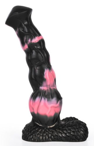 Arhulf – prémium állati formájú dildo, 21 x 6 cm, fekete-rózsaszín