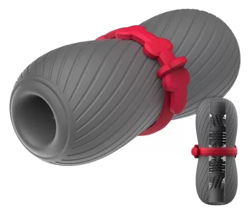 DrumGris Masturbator moale texturat 15 cm reglabil din TPE