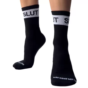Fetish Slut – fekete tüll zokni érzéki stílusban