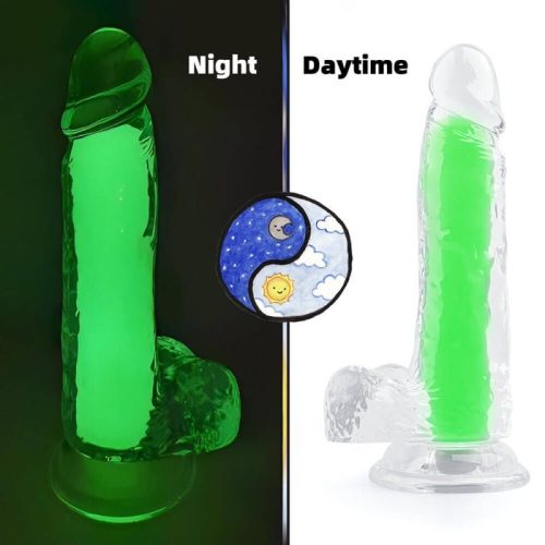 Color Glow Dildo 15 x 4.5cm zöld