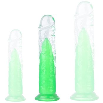 Jellis M – átlátszó zöld vibrátor 18 x 3,8 cm