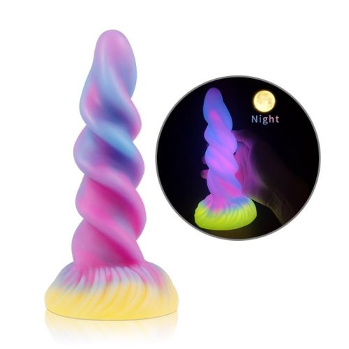 Dildo Unikornis spirál lumineszcens 17 x 5.5cm