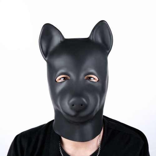 Sweety Bear latex balaclava Fekete