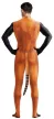 Mosómedve Red Panda Cosplay Jumpsuit Fekete-narancssárga